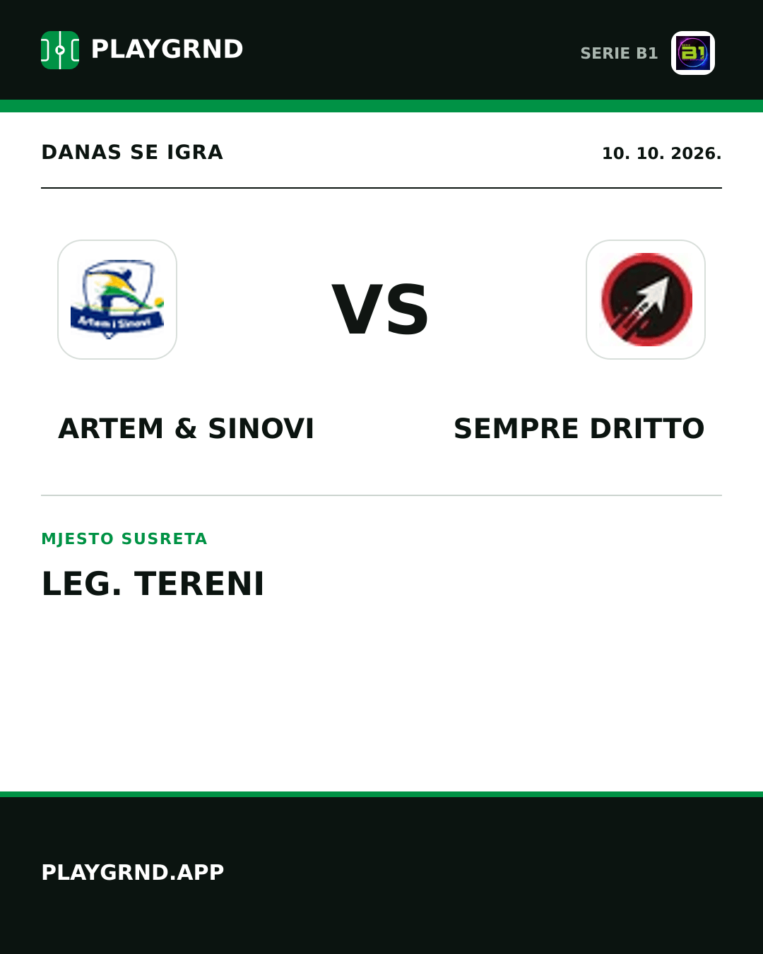 Instagram slika: Artem & Sinovi vs Sempre Dritto