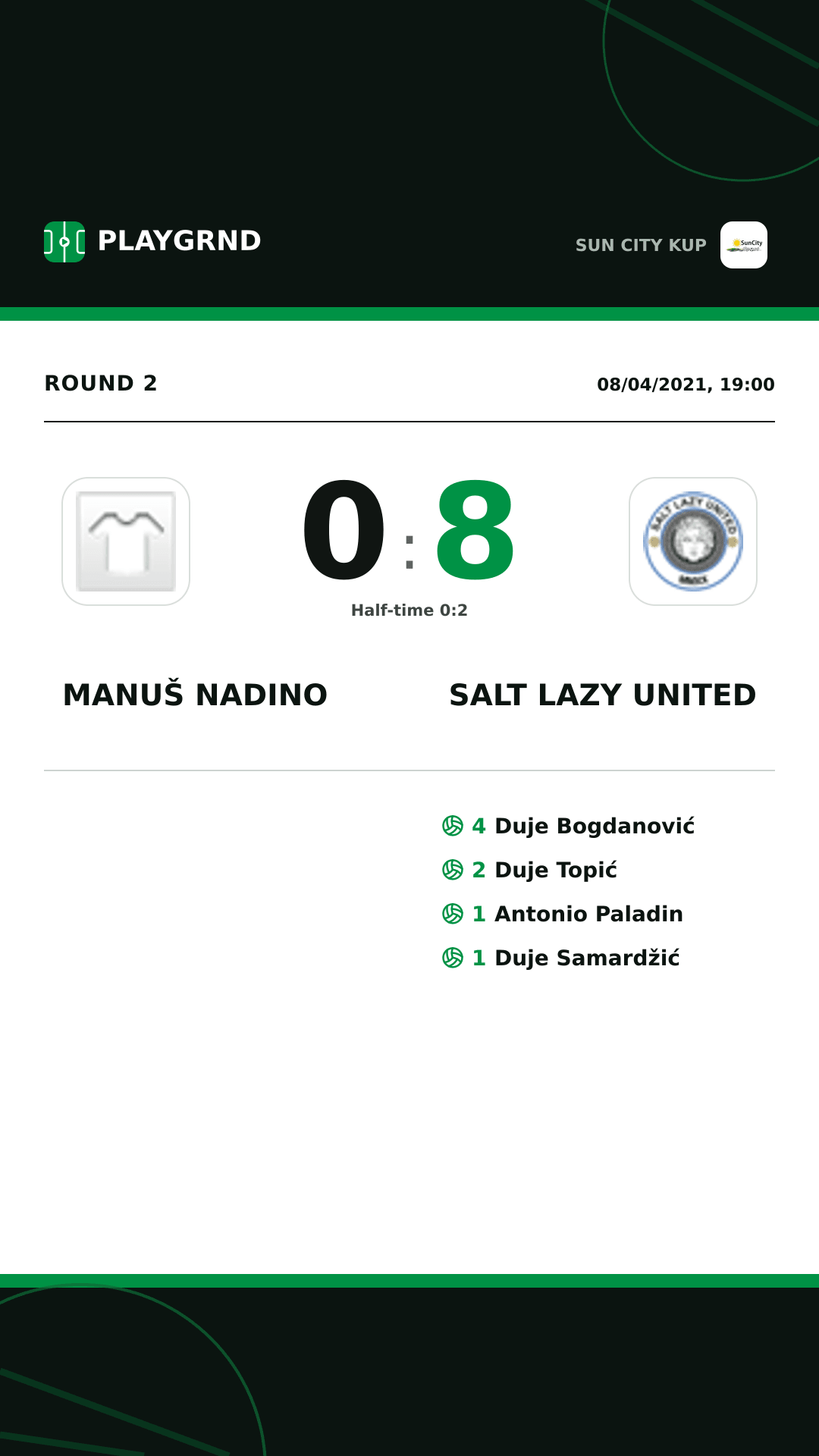 Instagram artwork: Manuš Nadino 0:8 Salt Lazy United