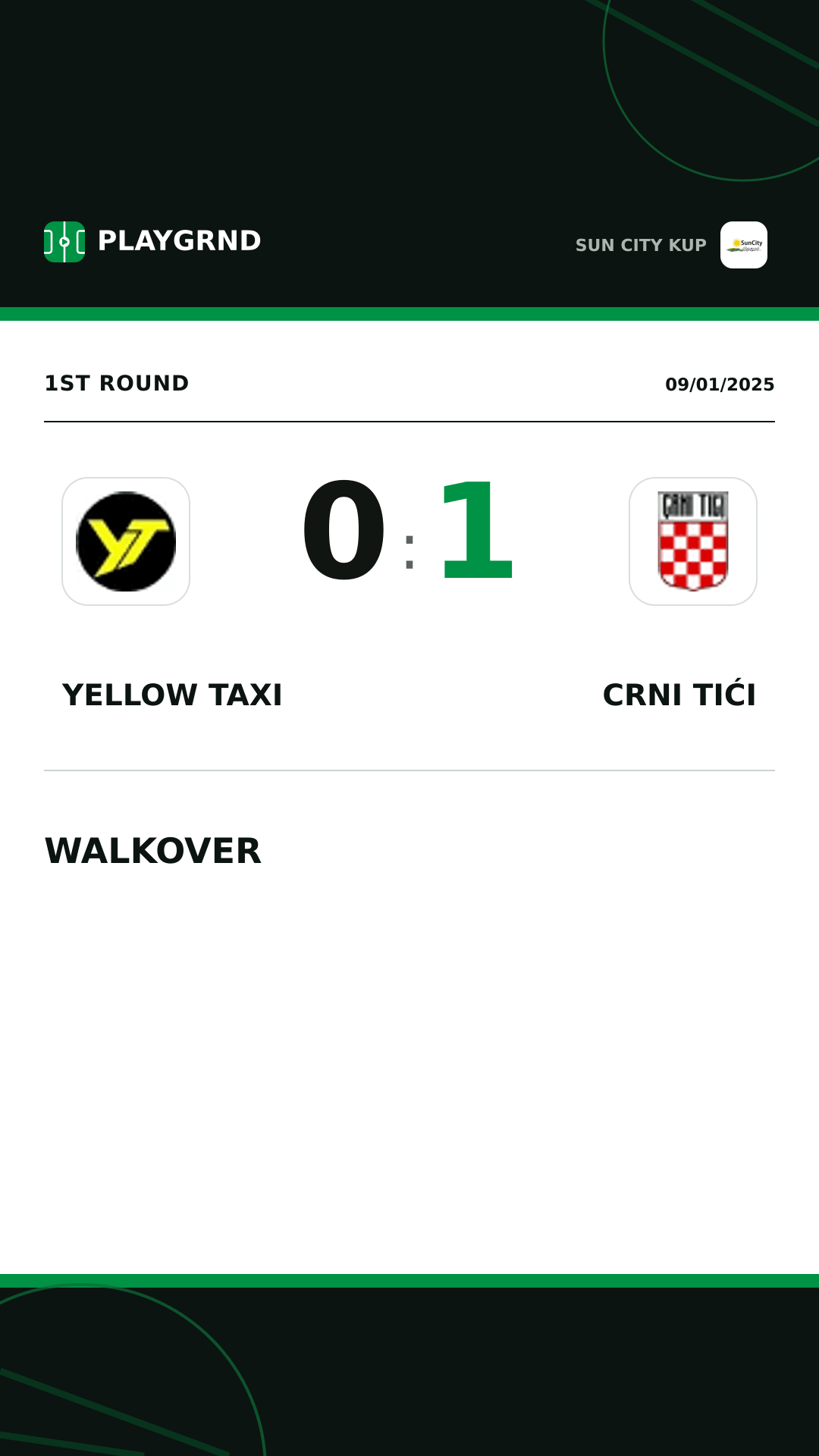 Instagram artwork: Yellow Taxi 0:1 Crni Tići
