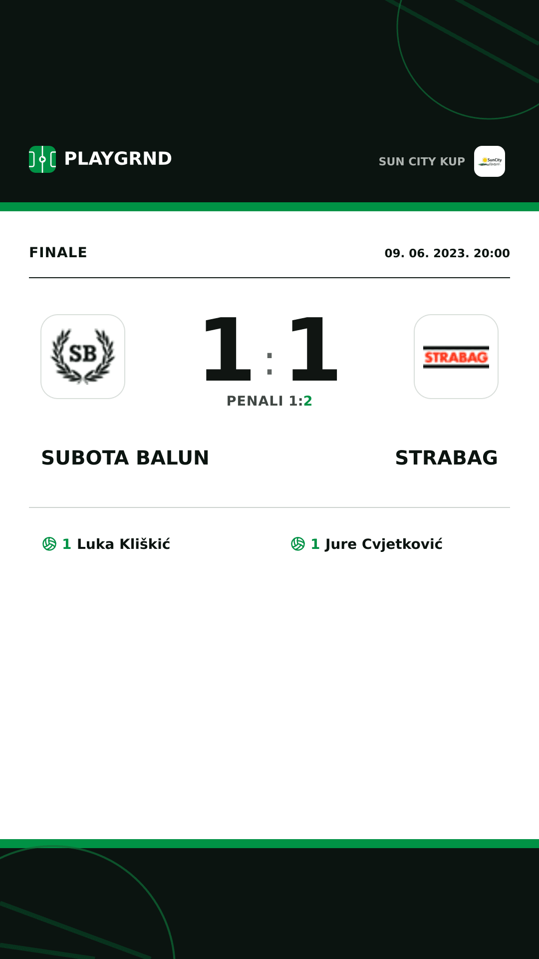 Instagram slika: Subota Balun 1:1 Strabag