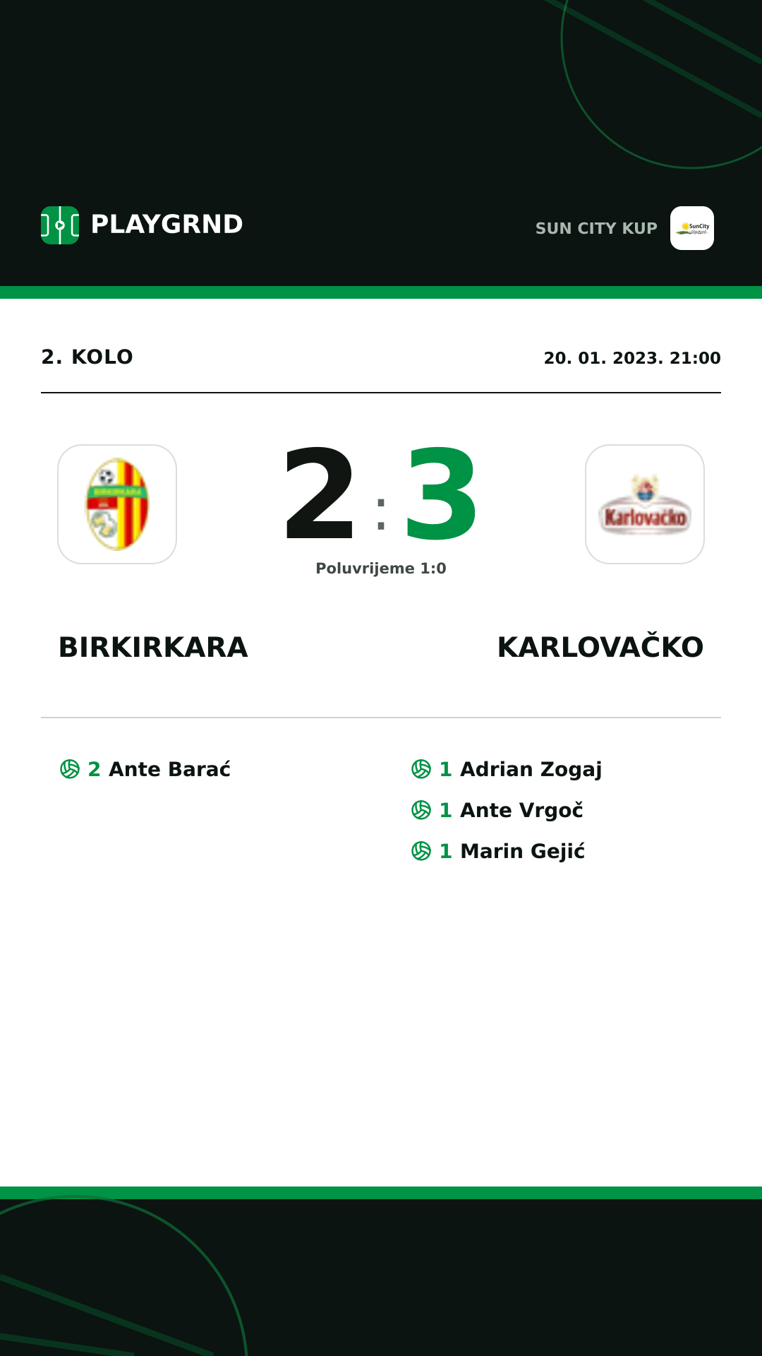 Instagram slika: Birkirkara 2:3 Karlovačko