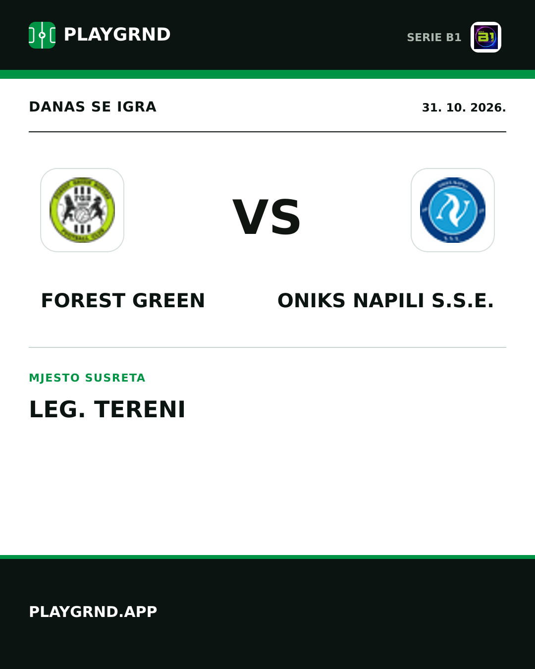 Instagram slika: Forest Green vs Oniks Napili S.S.E.