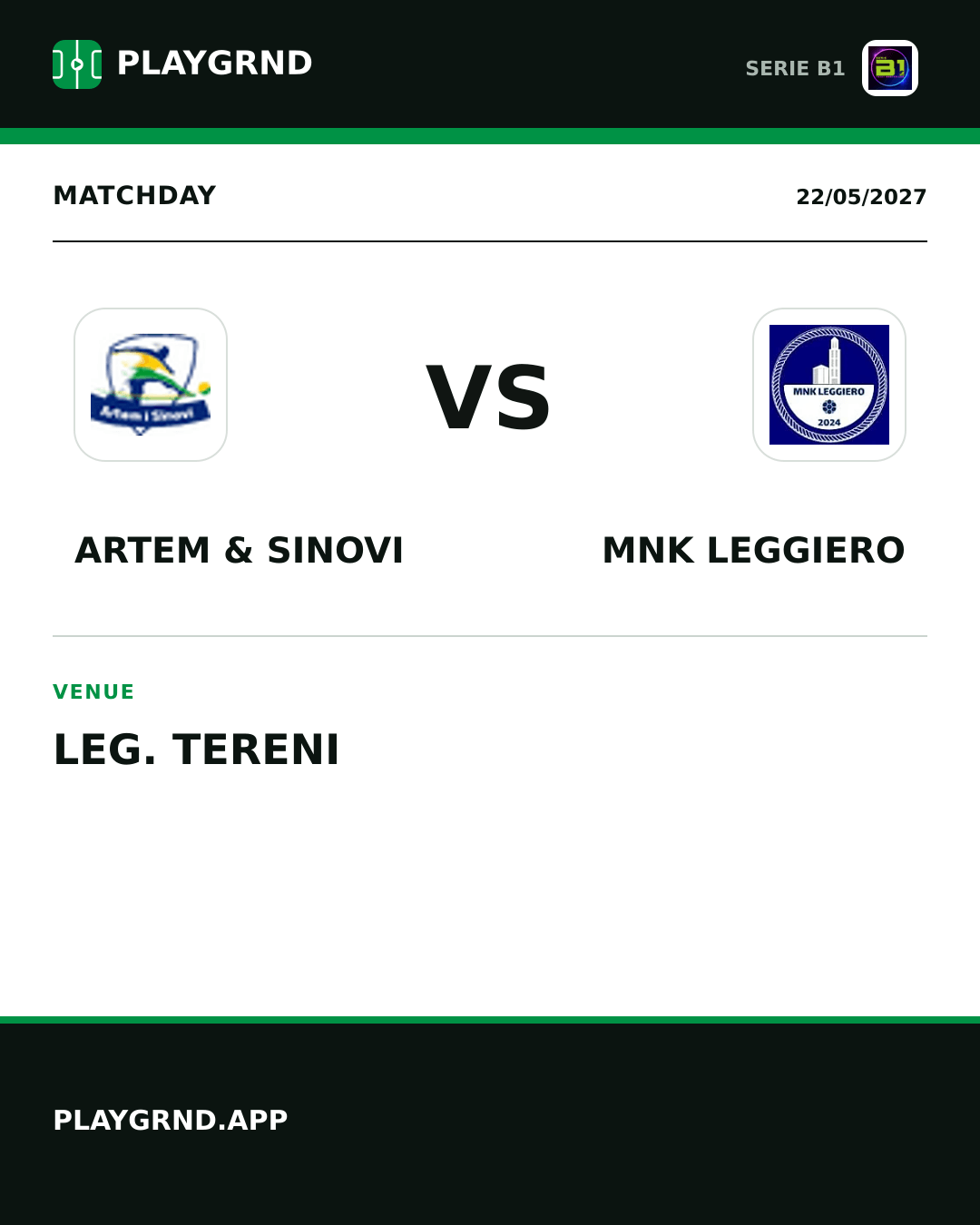 Instagram artwork: Artem & Sinovi vs MNK Leggiero