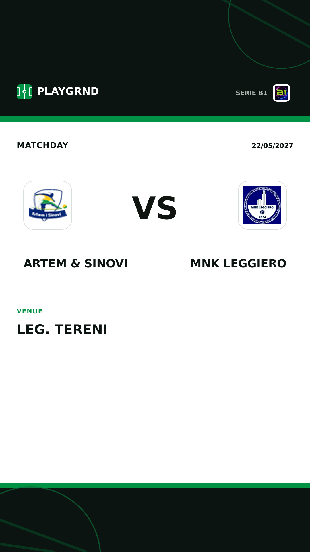 Instagram artwork: Artem & Sinovi vs MNK Leggiero