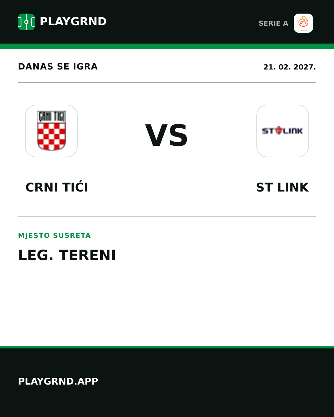 Instagram slika: Crni Tići vs ST Link