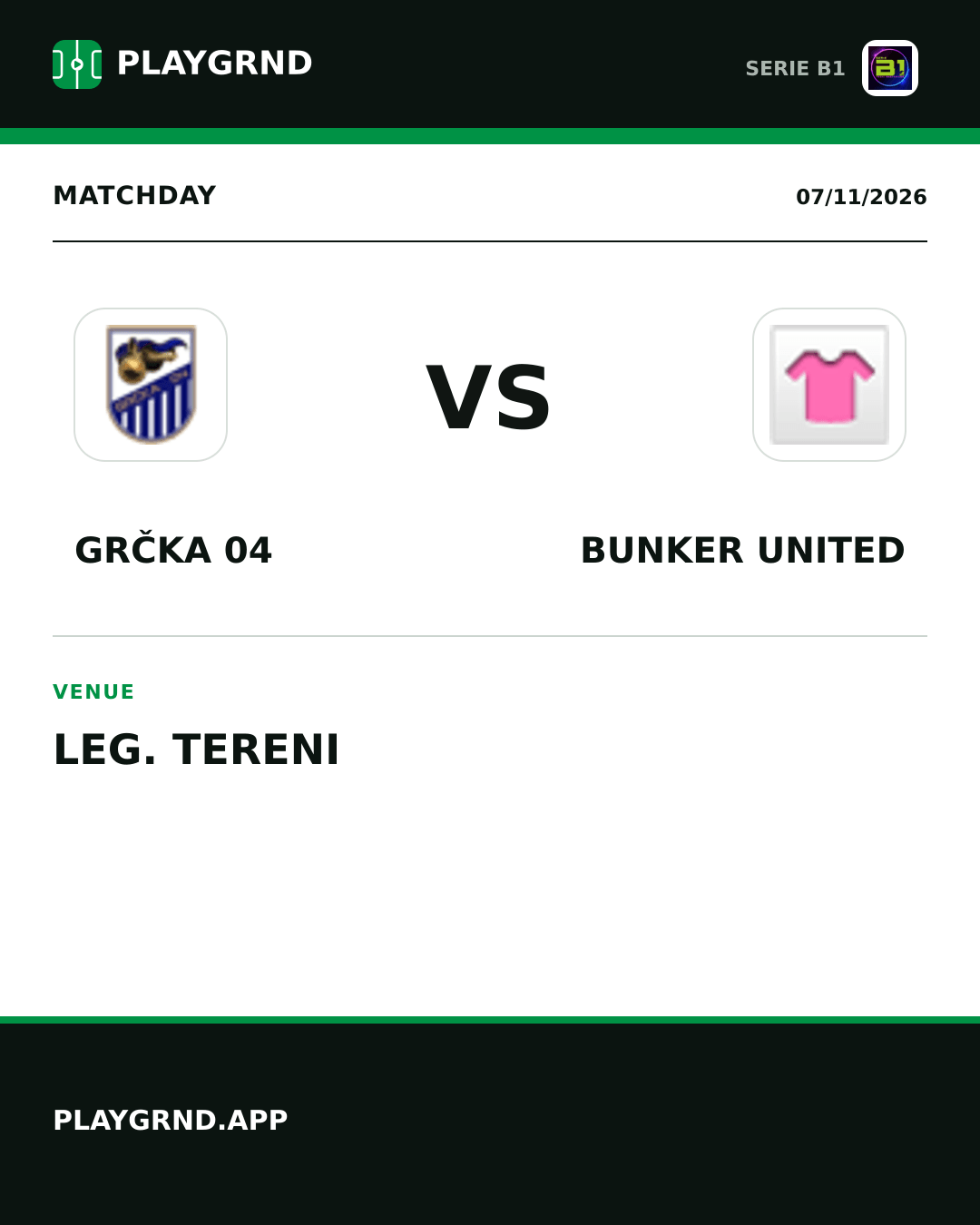 Instagram artwork: Grčka 04 vs Bunker United