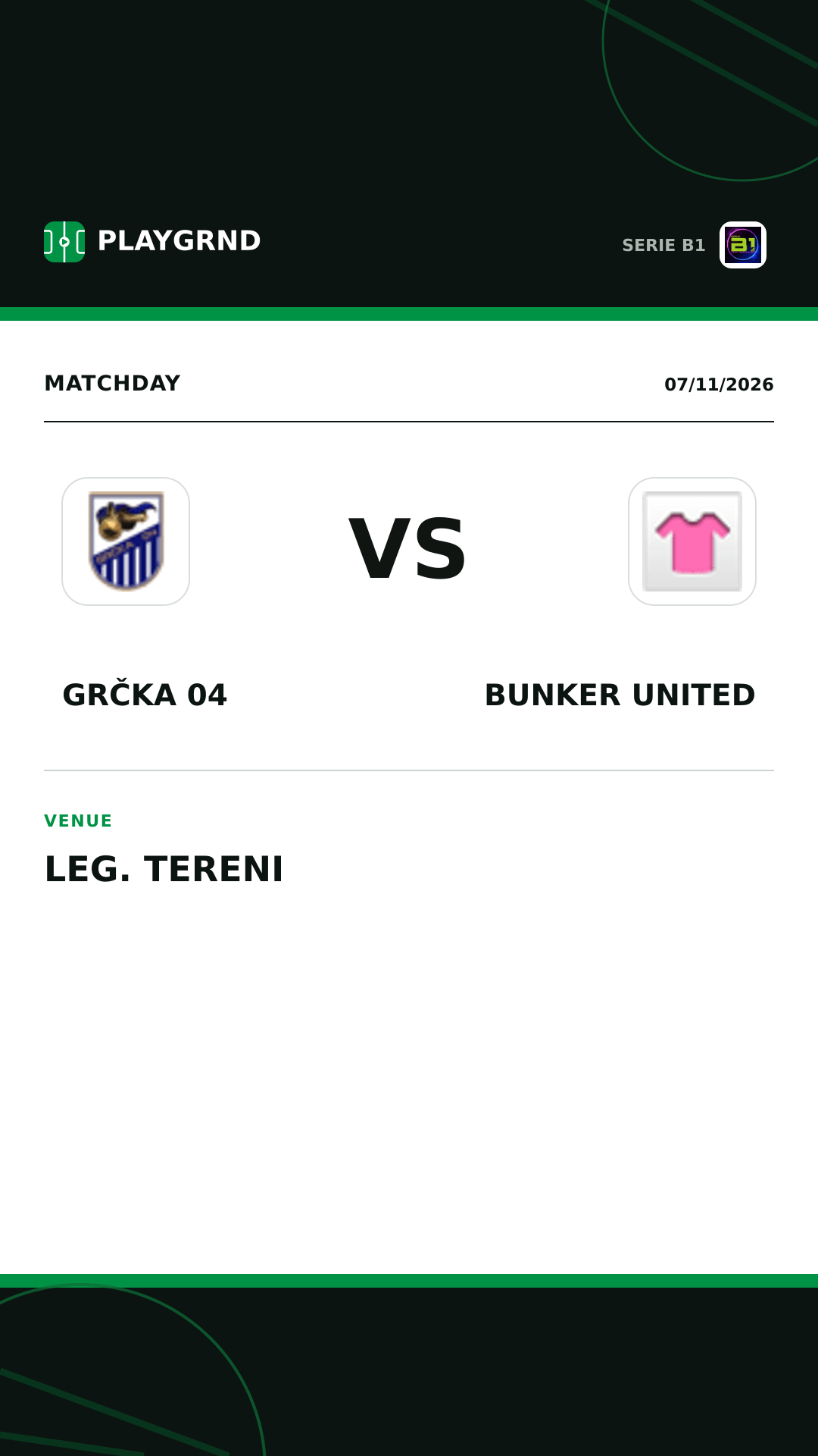 Instagram artwork: Grčka 04 vs Bunker United