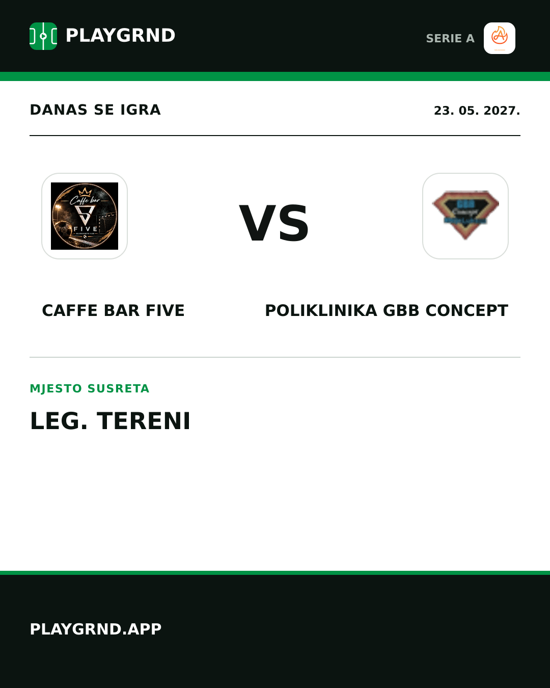 Instagram slika: Caffe Bar Five vs Poliklinika Gbb Concept