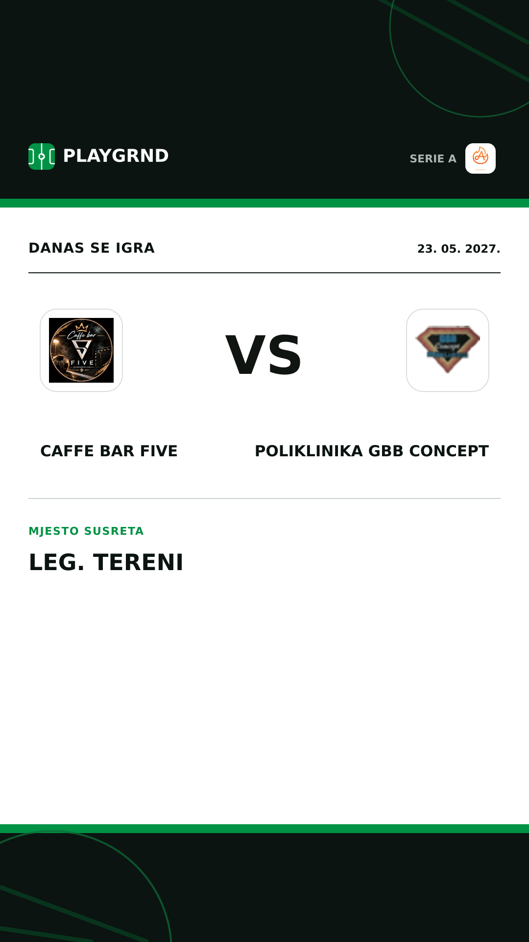 Instagram slika: Caffe Bar Five vs Poliklinika Gbb Concept