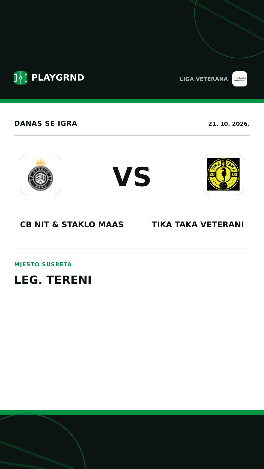 Instagram slika: CB Nit & Staklo Maas vs Tika Taka Veterani