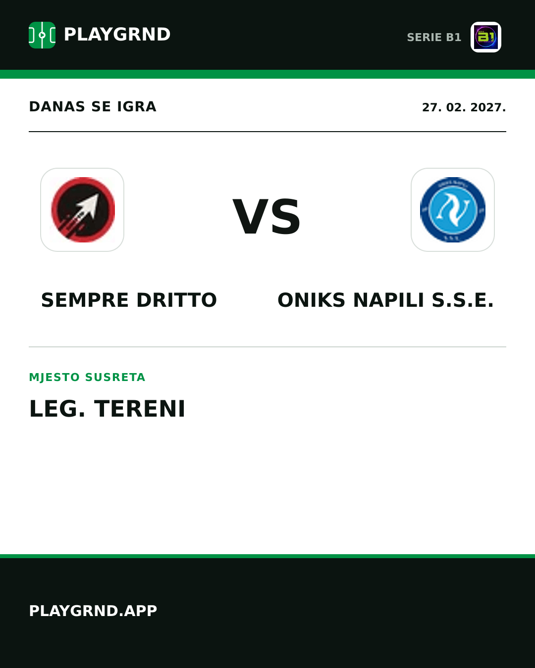 Instagram slika: Sempre Dritto vs Oniks Napili S.S.E.