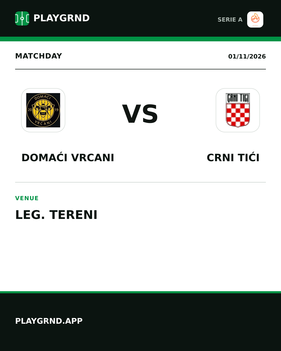Instagram artwork: Domaći Vrcani vs Crni Tići