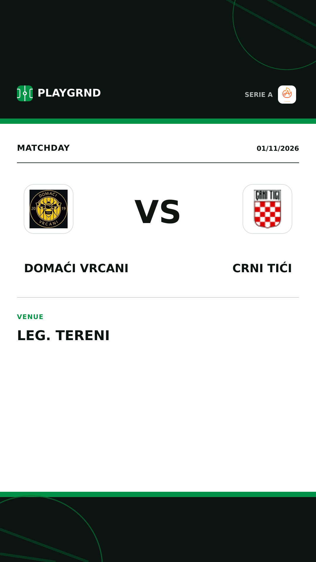 Instagram artwork: Domaći Vrcani vs Crni Tići
