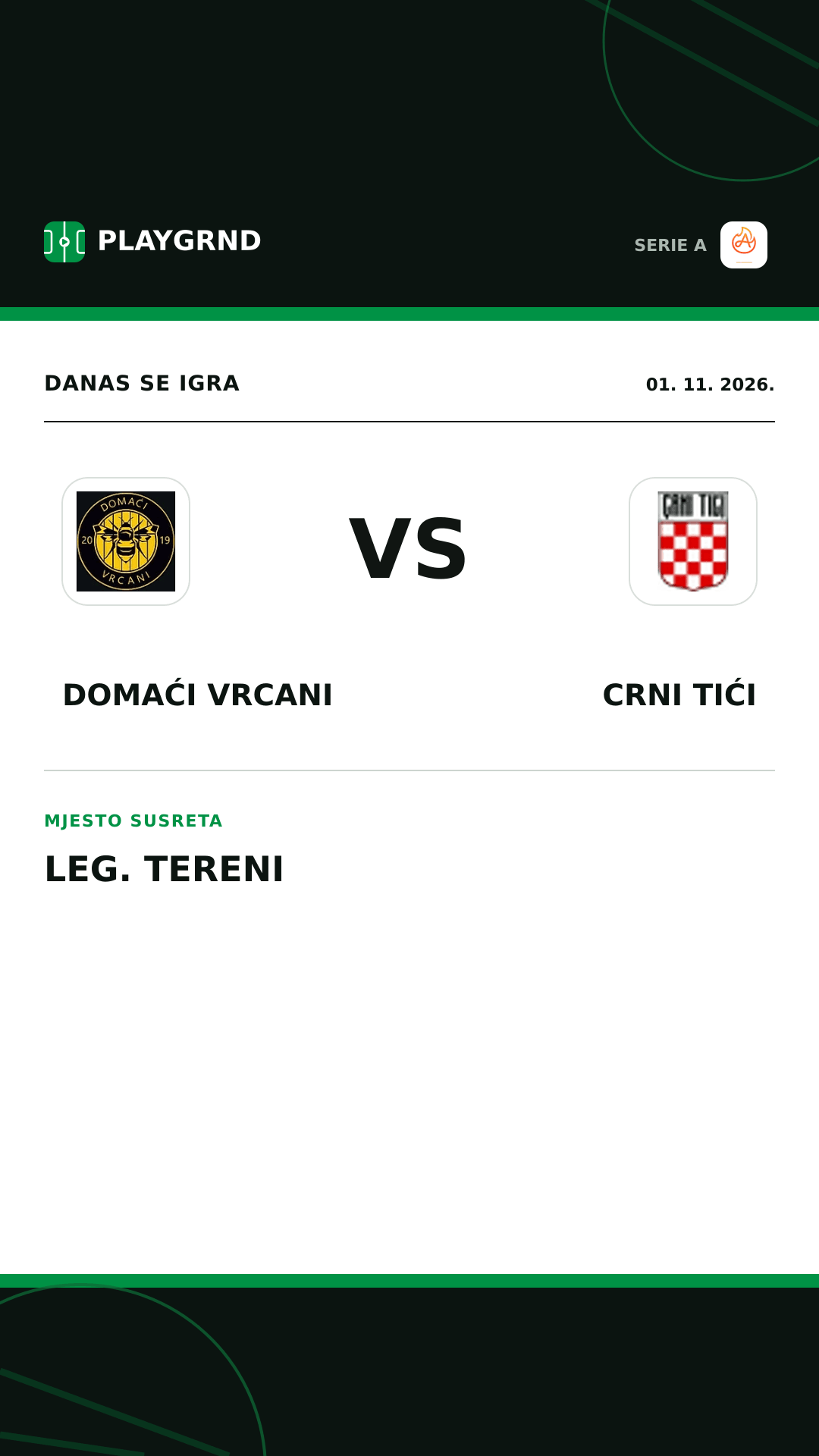 Instagram slika: Domaći Vrcani vs Crni Tići