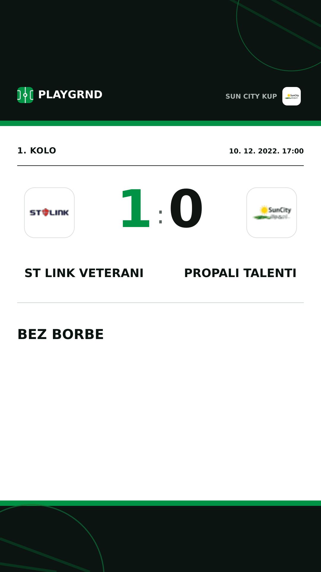 Instagram slika: ST Link Veterani 1:0 Propali Talenti