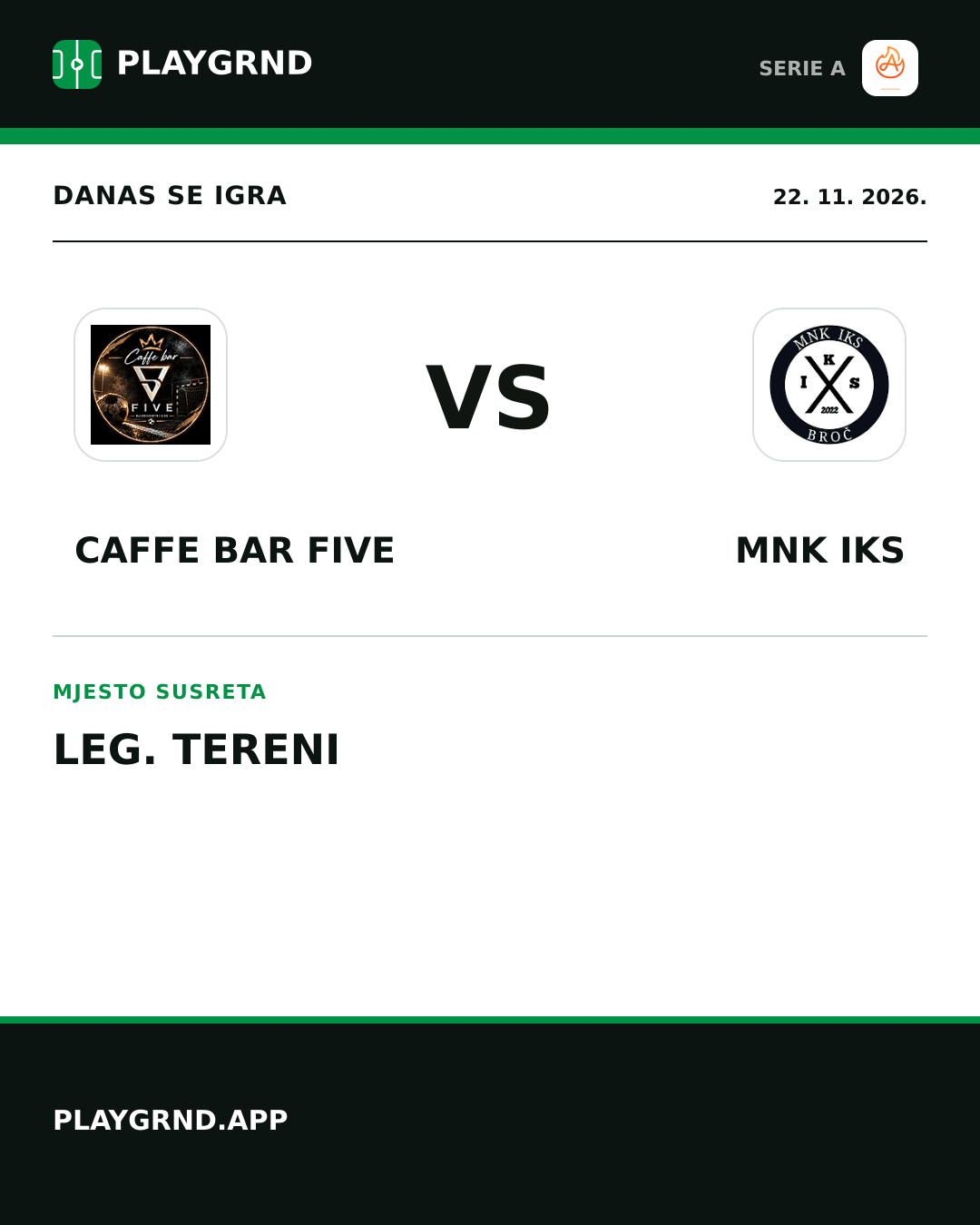 Instagram slika: Caffe Bar Five vs MNK IKS