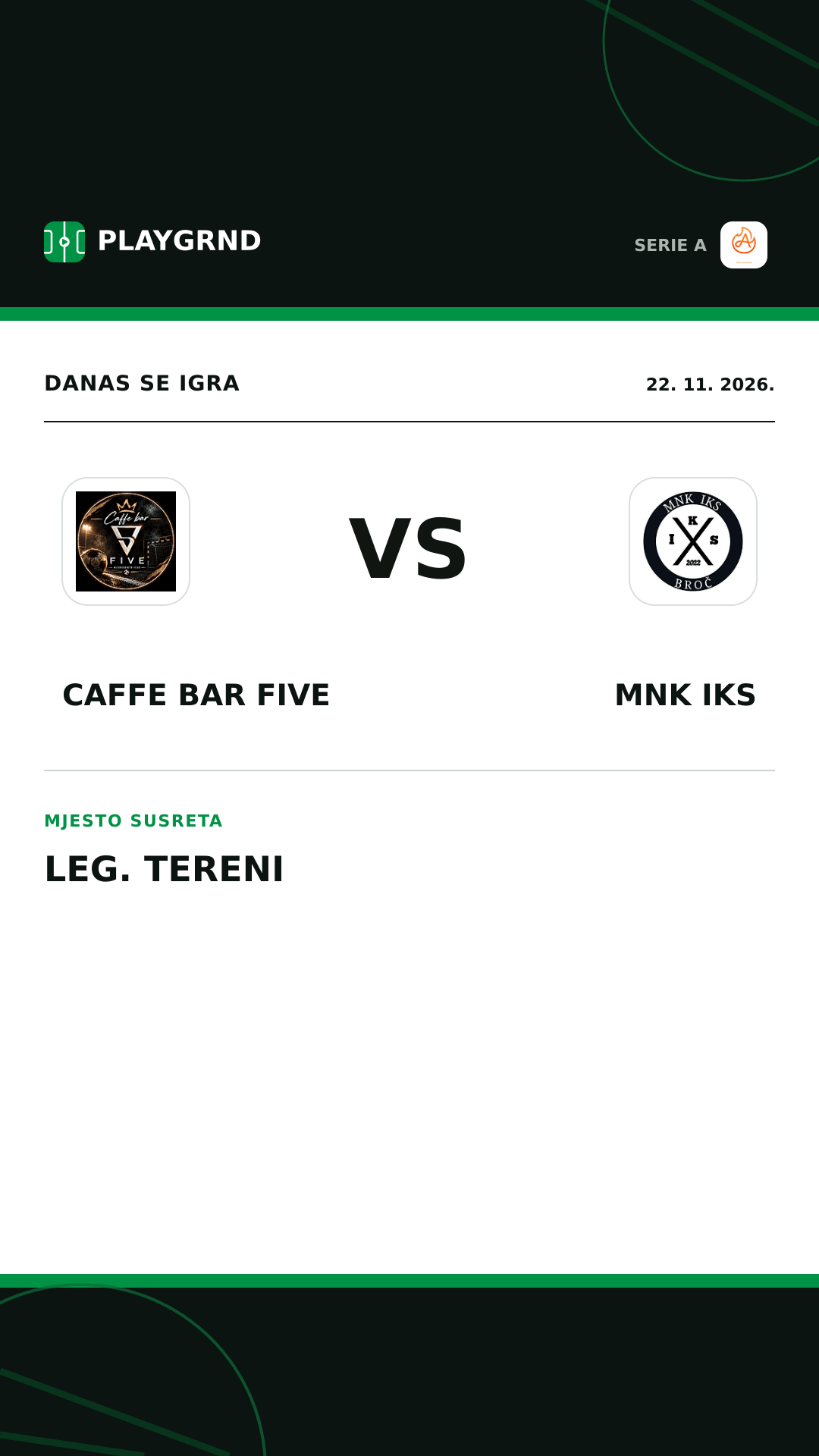 Instagram slika: Caffe Bar Five vs MNK IKS