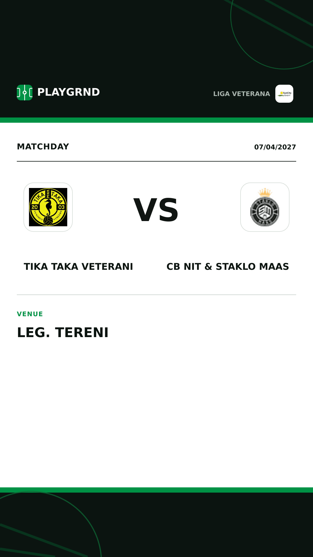 Instagram artwork: Tika Taka Veterani vs CB Nit & Staklo Maas