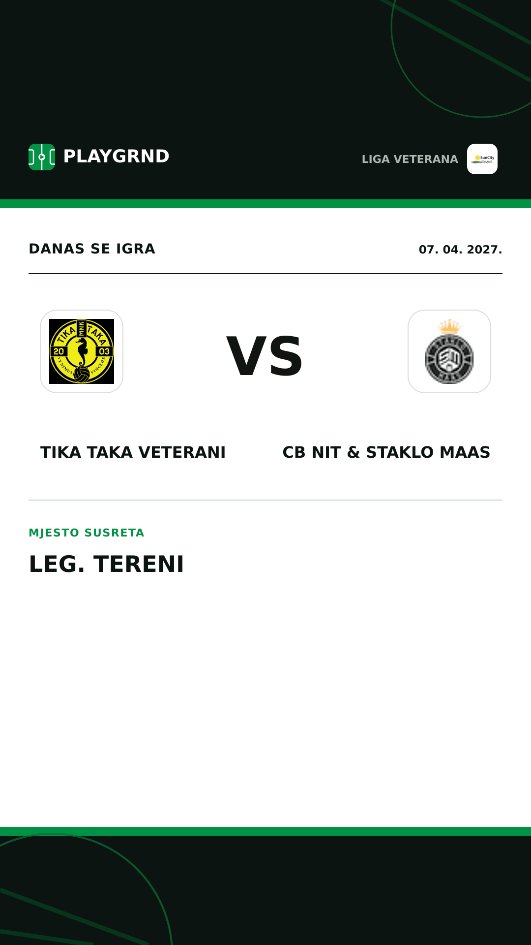 Instagram slika: Tika Taka Veterani vs CB Nit & Staklo Maas