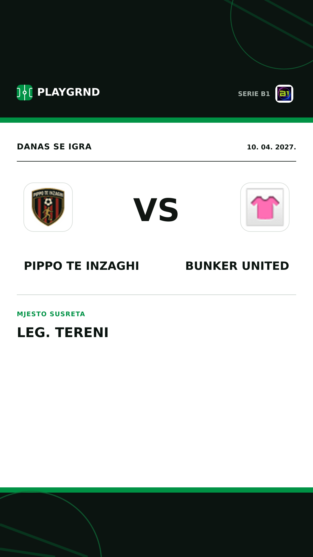 Instagram slika: Pippo TE Inzaghi vs Bunker United