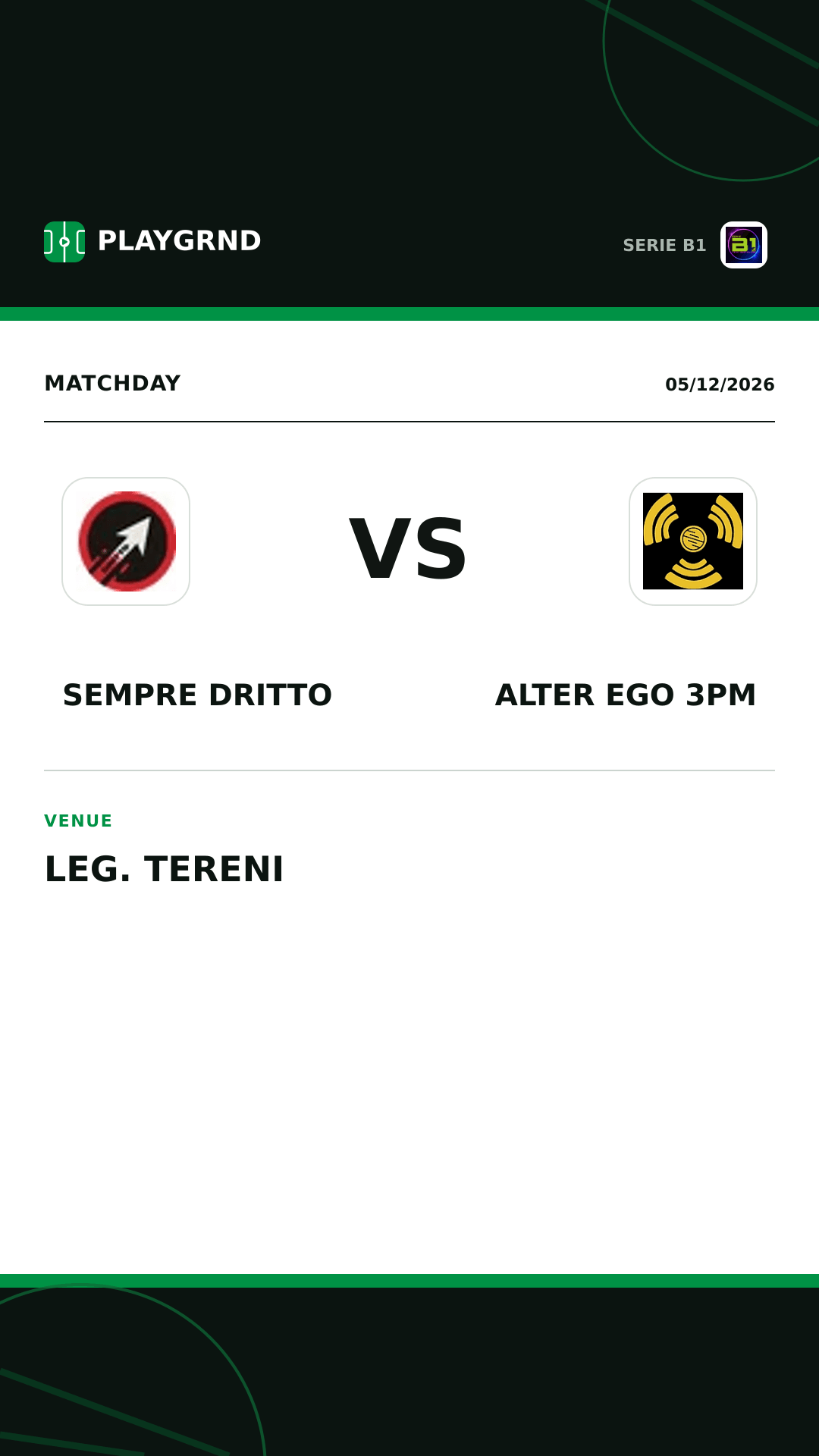 Instagram artwork: Sempre Dritto vs Alter Ego 3PM