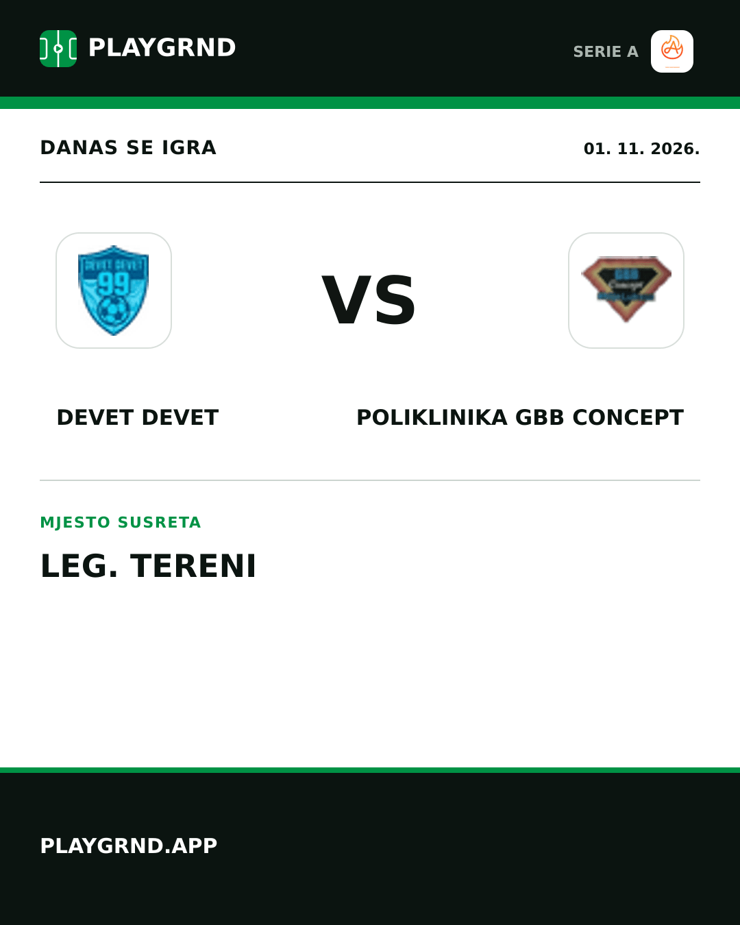Instagram slika: Devet Devet vs Poliklinika Gbb Concept