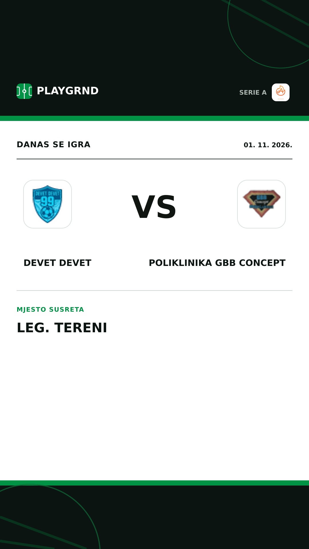 Instagram slika: Devet Devet vs Poliklinika Gbb Concept