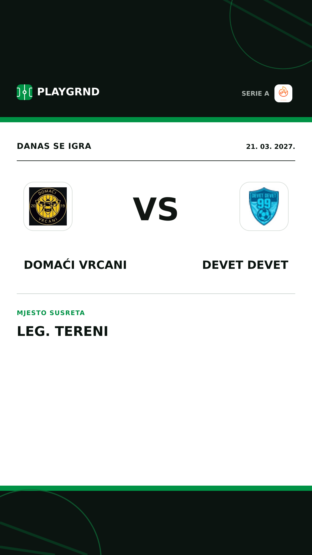 Instagram slika: Domaći Vrcani vs Devet Devet