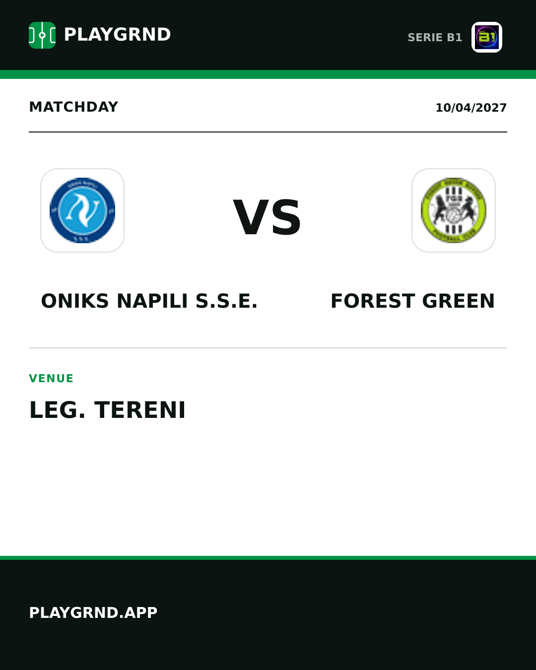 Instagram artwork: Oniks Napili S.S.E. vs Forest Green