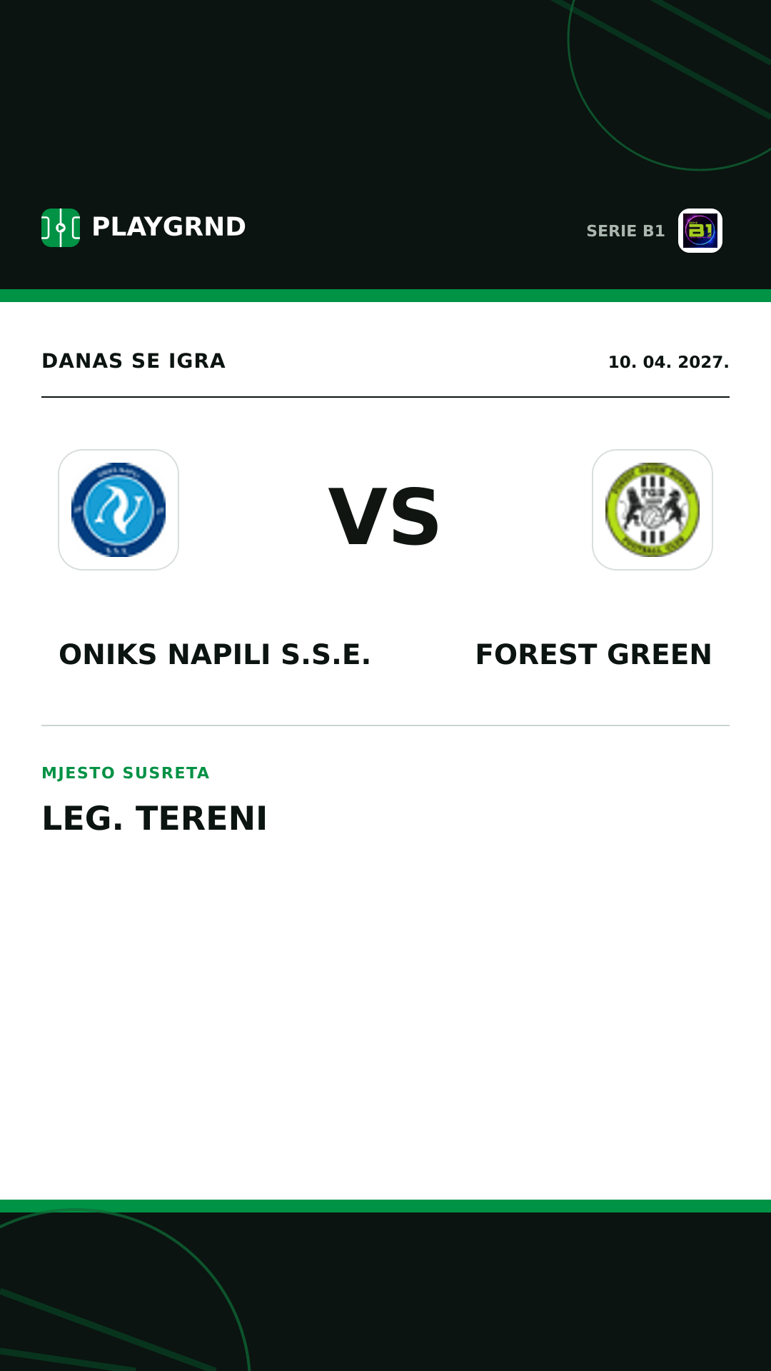 Instagram slika: Oniks Napili S.S.E. vs Forest Green