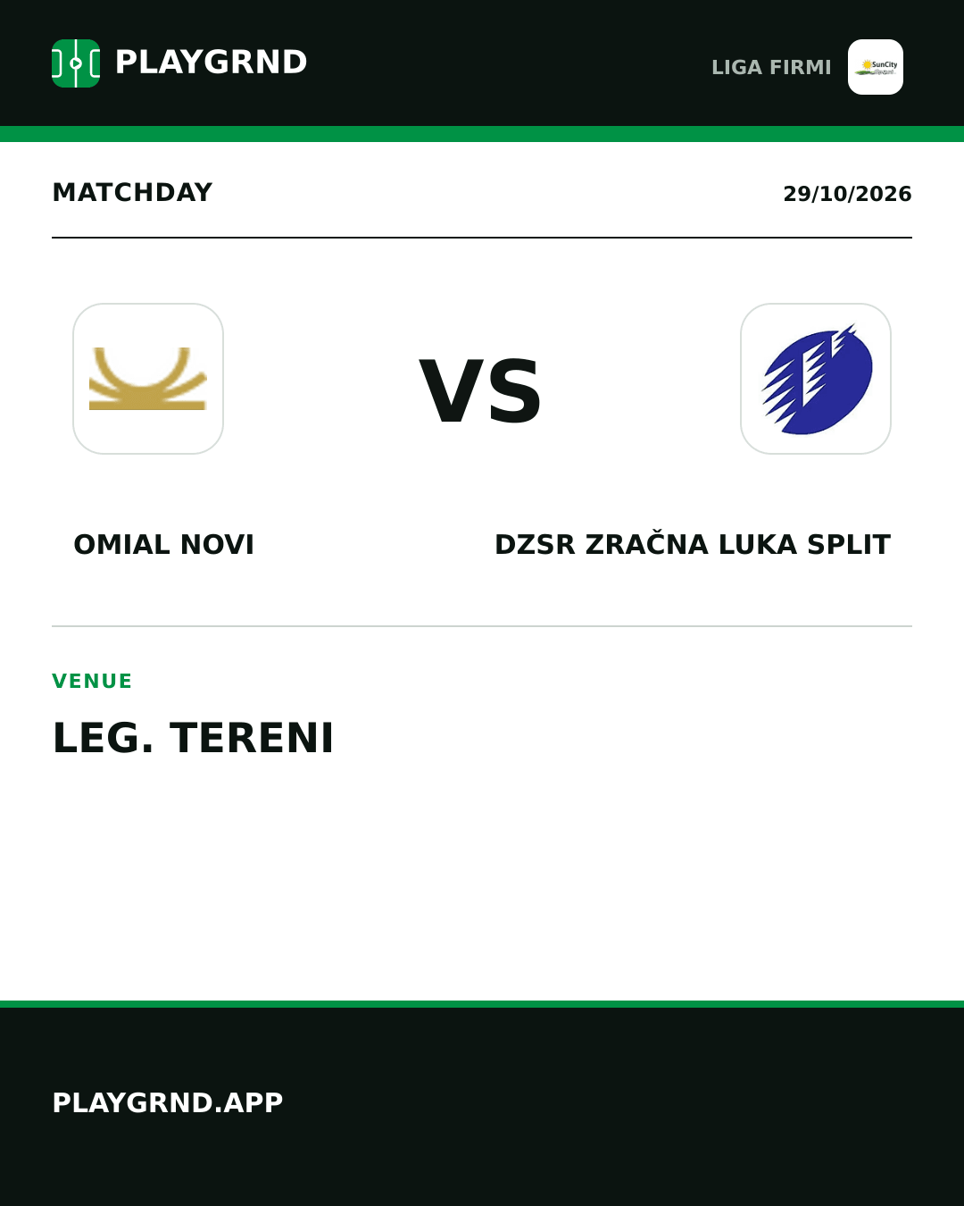 Instagram artwork: Omial Novi vs DZSR Zračna Luka Split