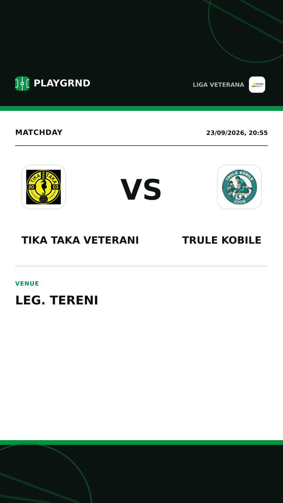 Instagram artwork: Tika Taka Veterani vs Trule Kobile