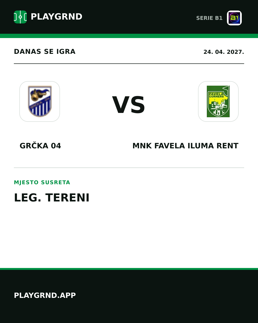 Instagram slika: Grčka 04 vs MNK Favela Iluma Rent