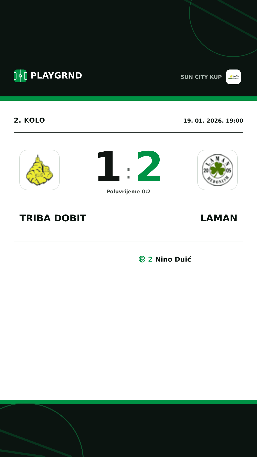 Instagram slika: Triba Dobit 1:2 Laman
