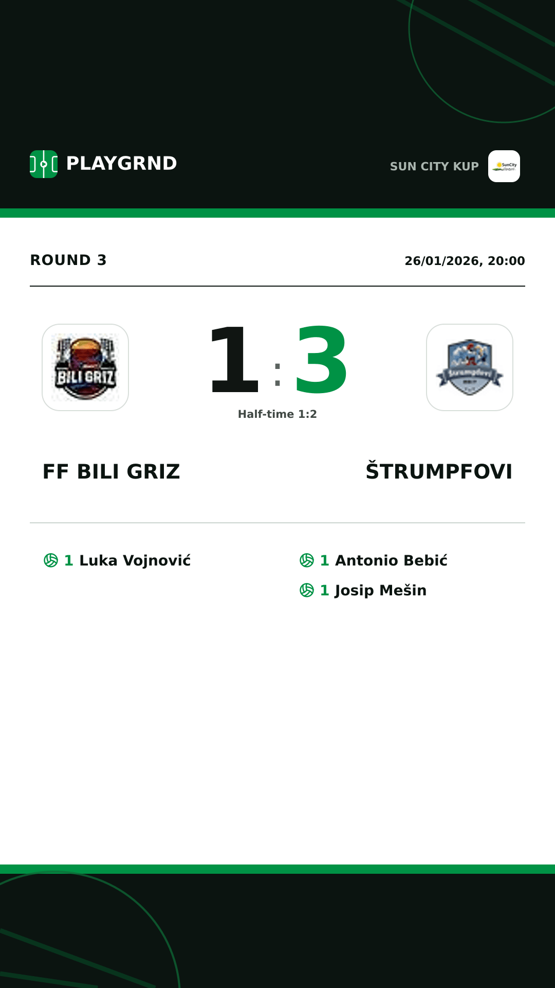 Instagram artwork: FF Bili Griz 1:3 Štrumpfovi
