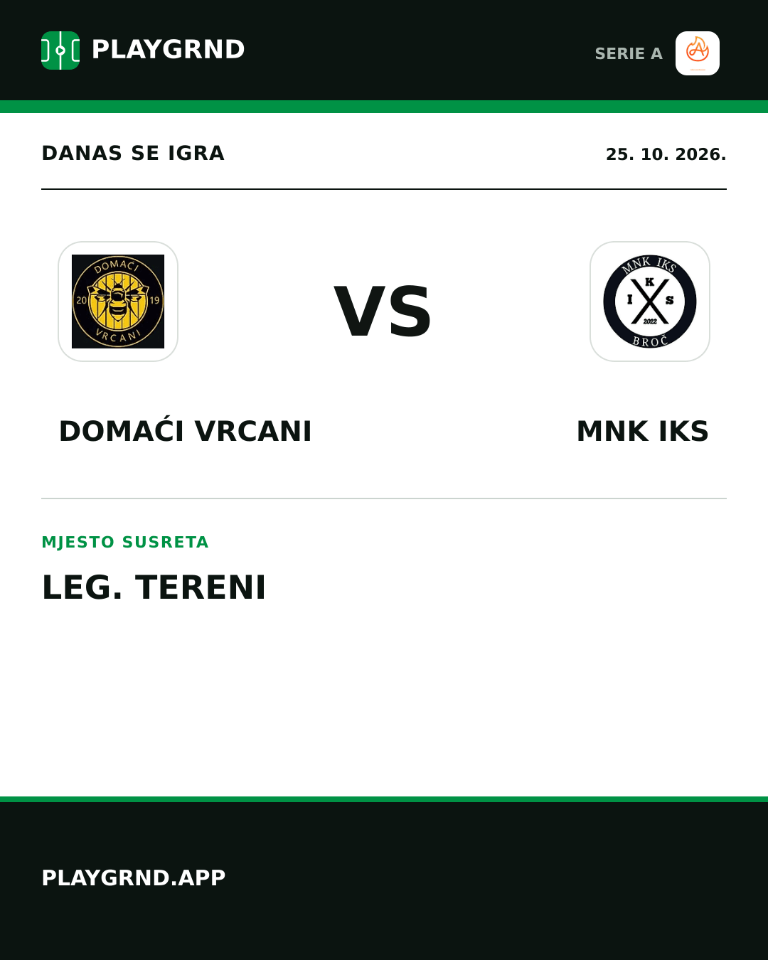 Instagram slika: Domaći Vrcani vs Alla Vittoria