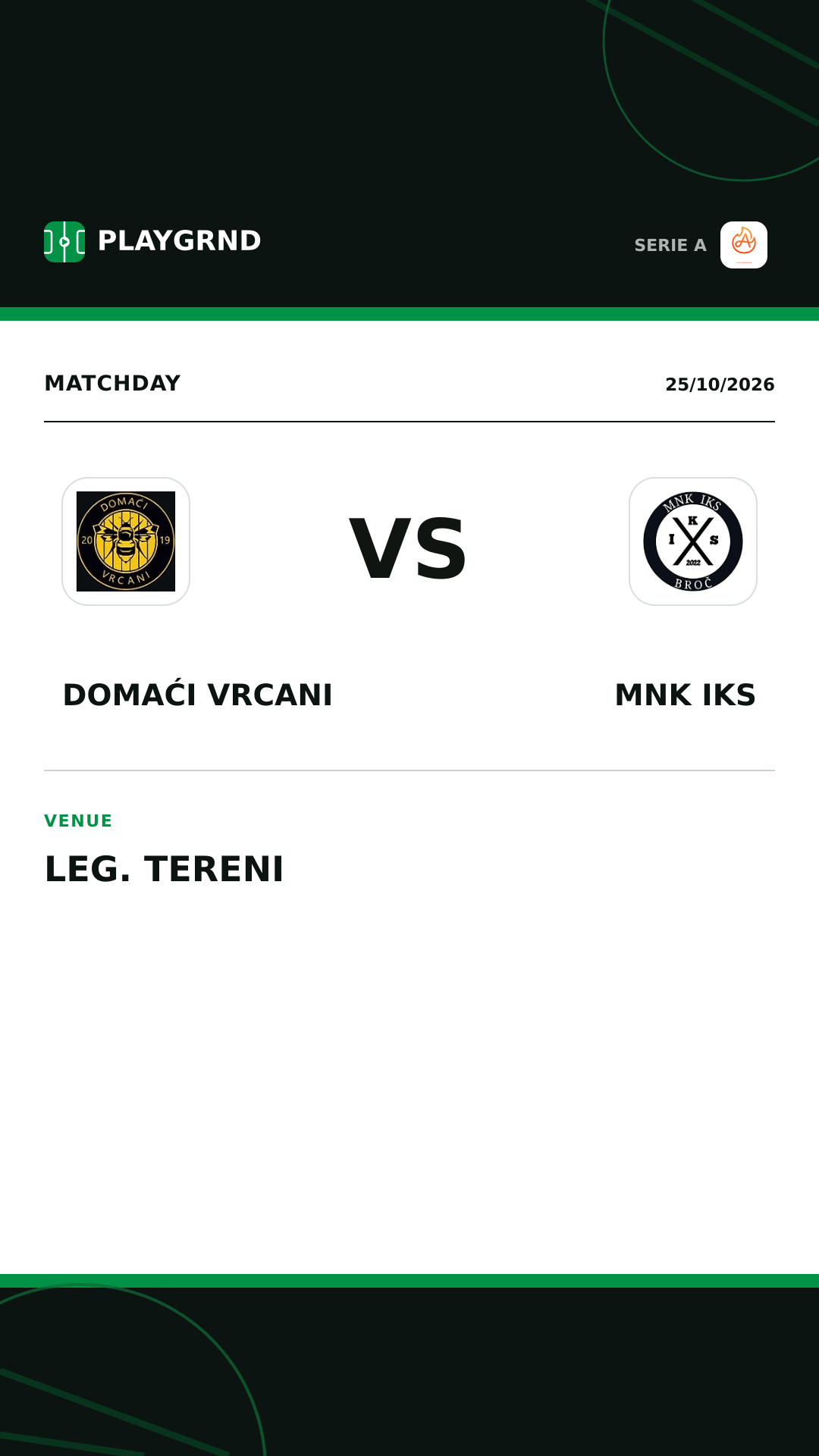 Instagram artwork: Domaći Vrcani vs Alla Vittoria
