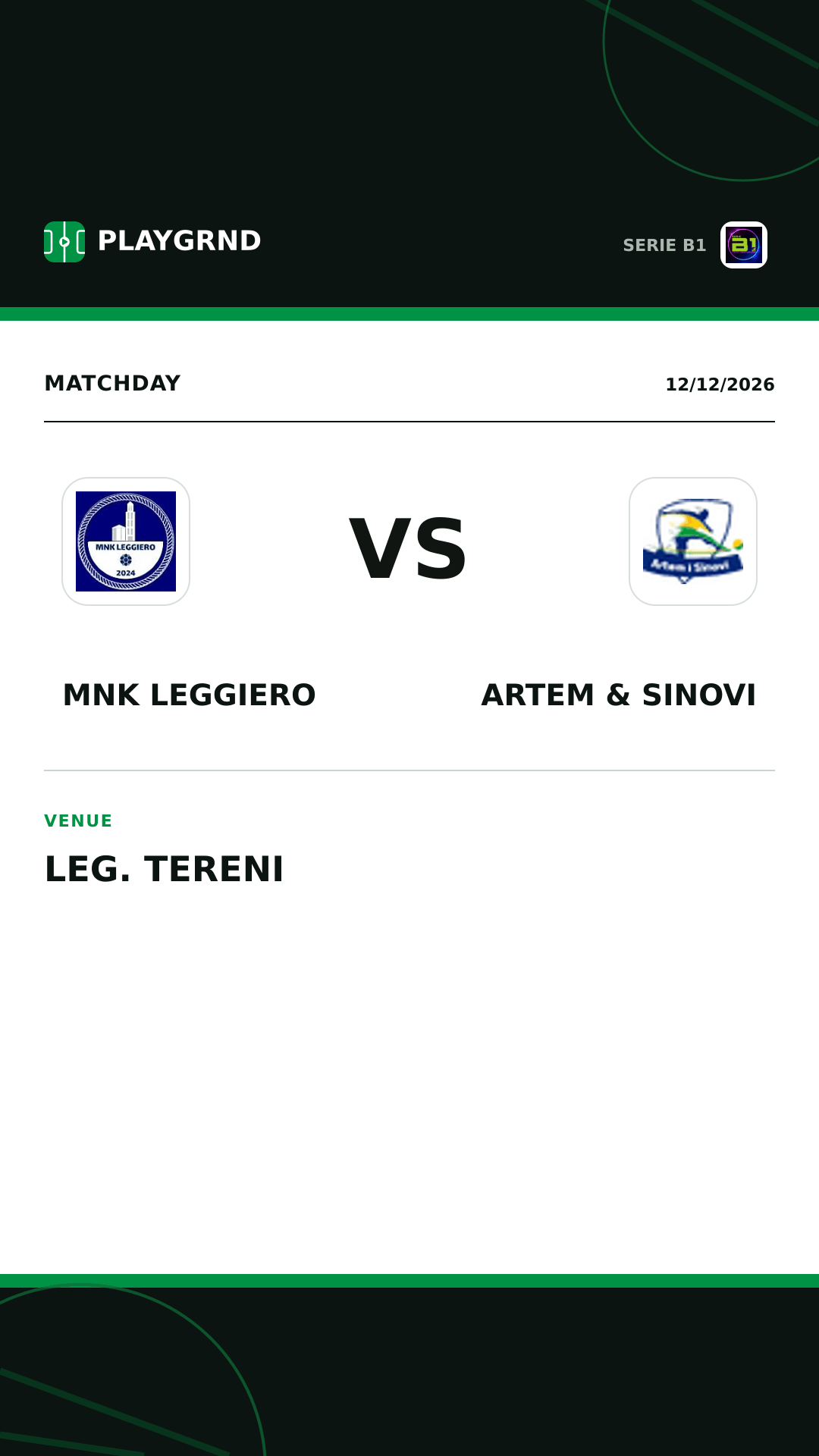 Instagram artwork: MNK Leggiero vs Artem & Sinovi