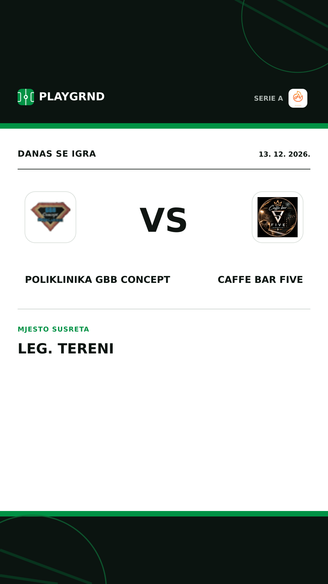 Instagram slika: Poliklinika Gbb Concept vs Caffe Bar Five