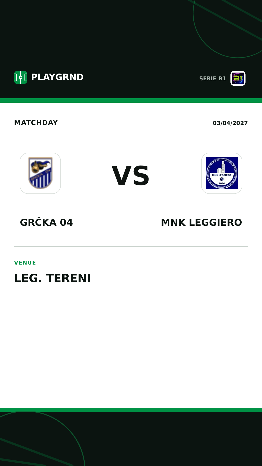 Instagram artwork: Grčka 04 vs MNK Leggiero