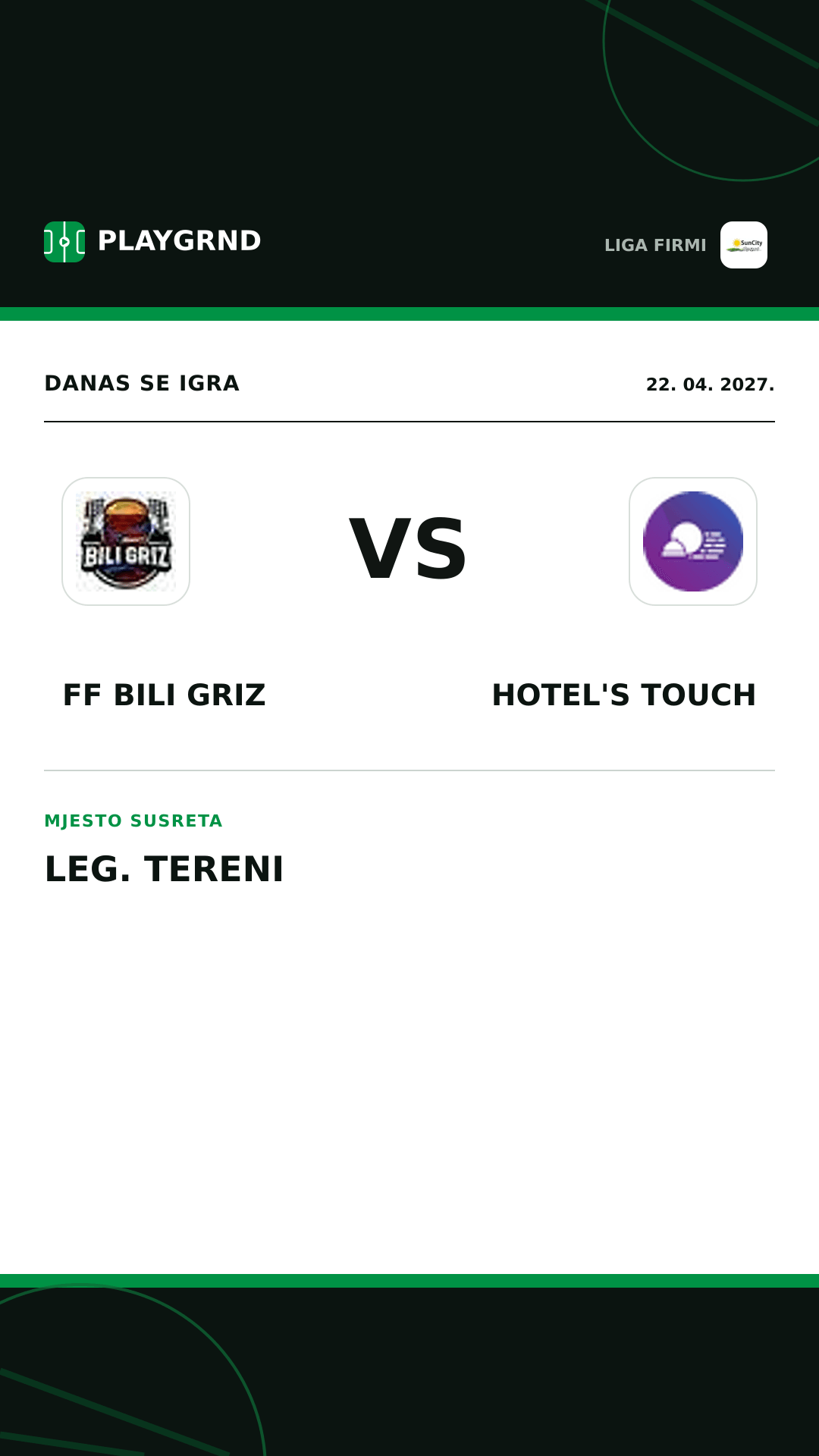 Instagram slika: FF Bili Griz vs Hotel's Touch