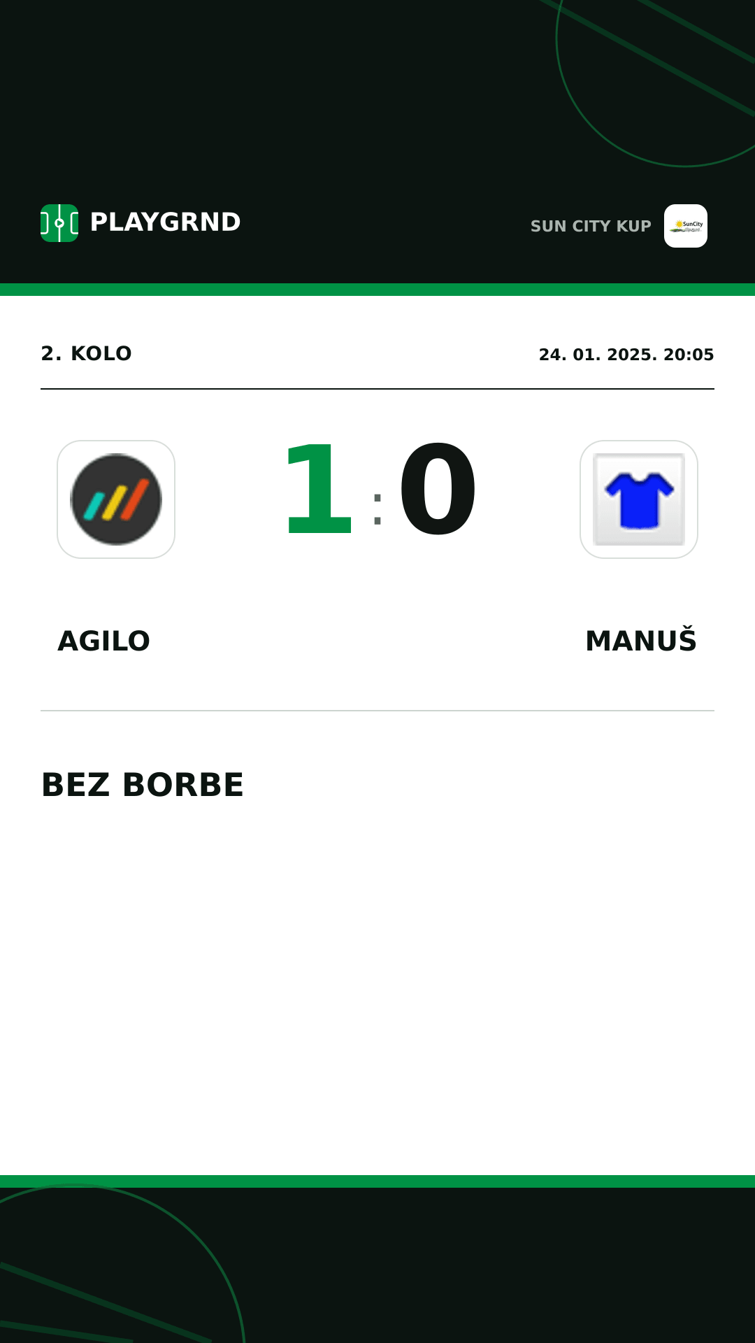 Instagram slika: Agilo 1:0 Manuš