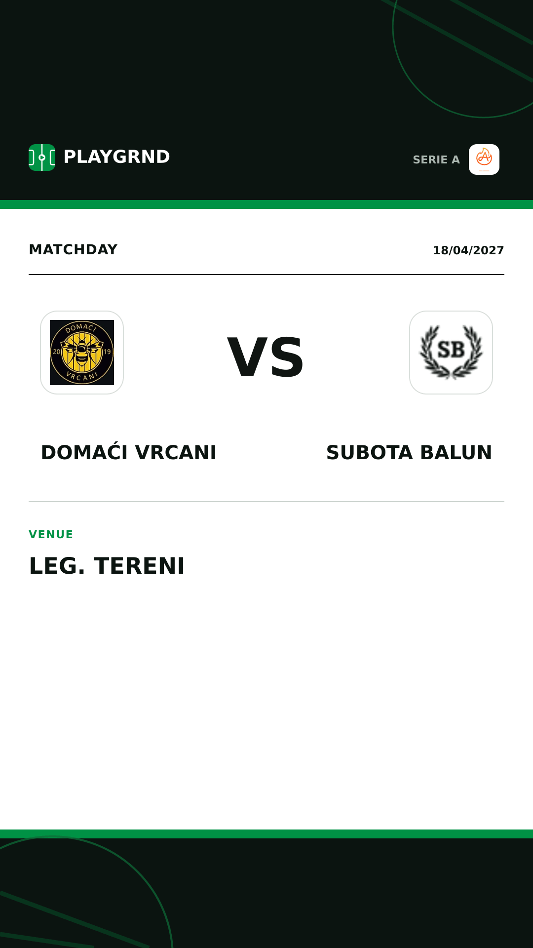 Instagram artwork: Domaći Vrcani vs Subota Balun