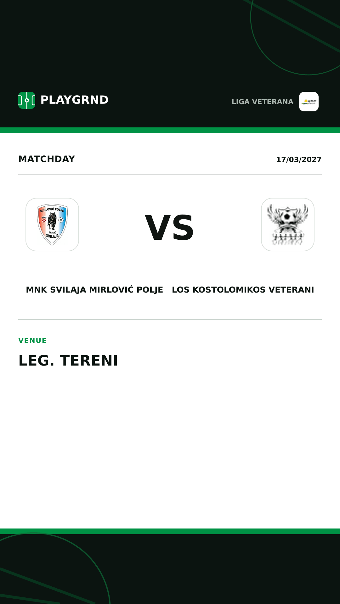 Instagram artwork: MNK Svilaja Mirlović Polje vs Los Kostolomikos Veterani