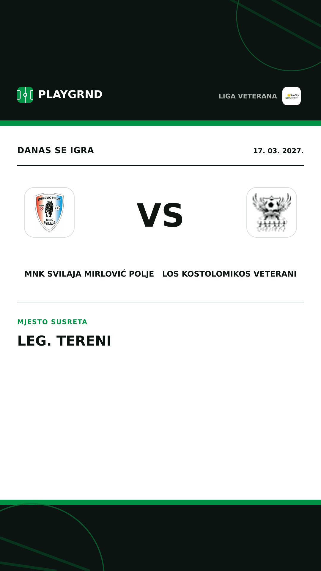 Instagram slika: MNK Svilaja Mirlović Polje vs Los Kostolomikos Veterani