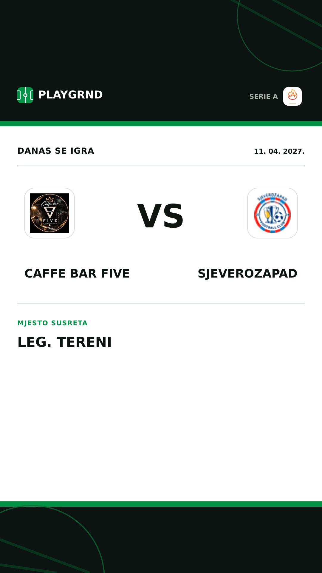 Instagram slika: Caffe Bar Five vs Sjeverozapad