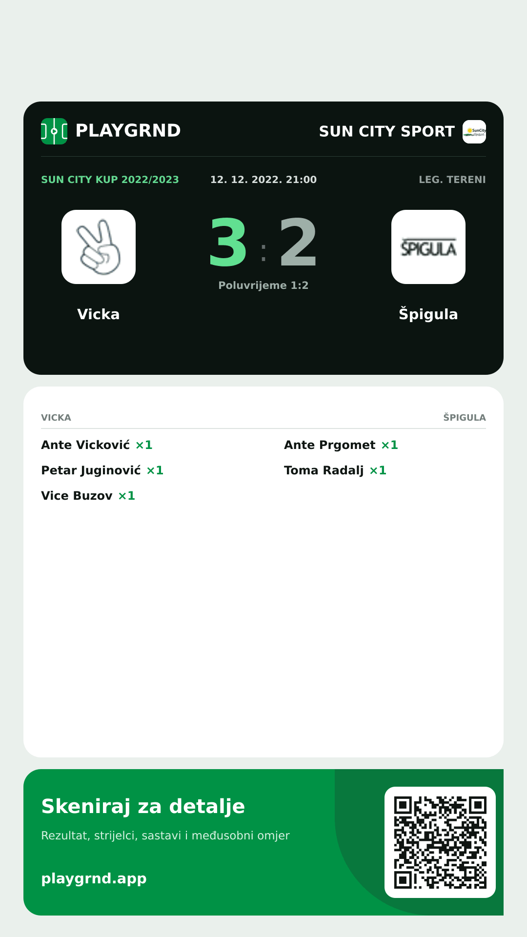 Story slika: Vicka 3:2 Špigula
