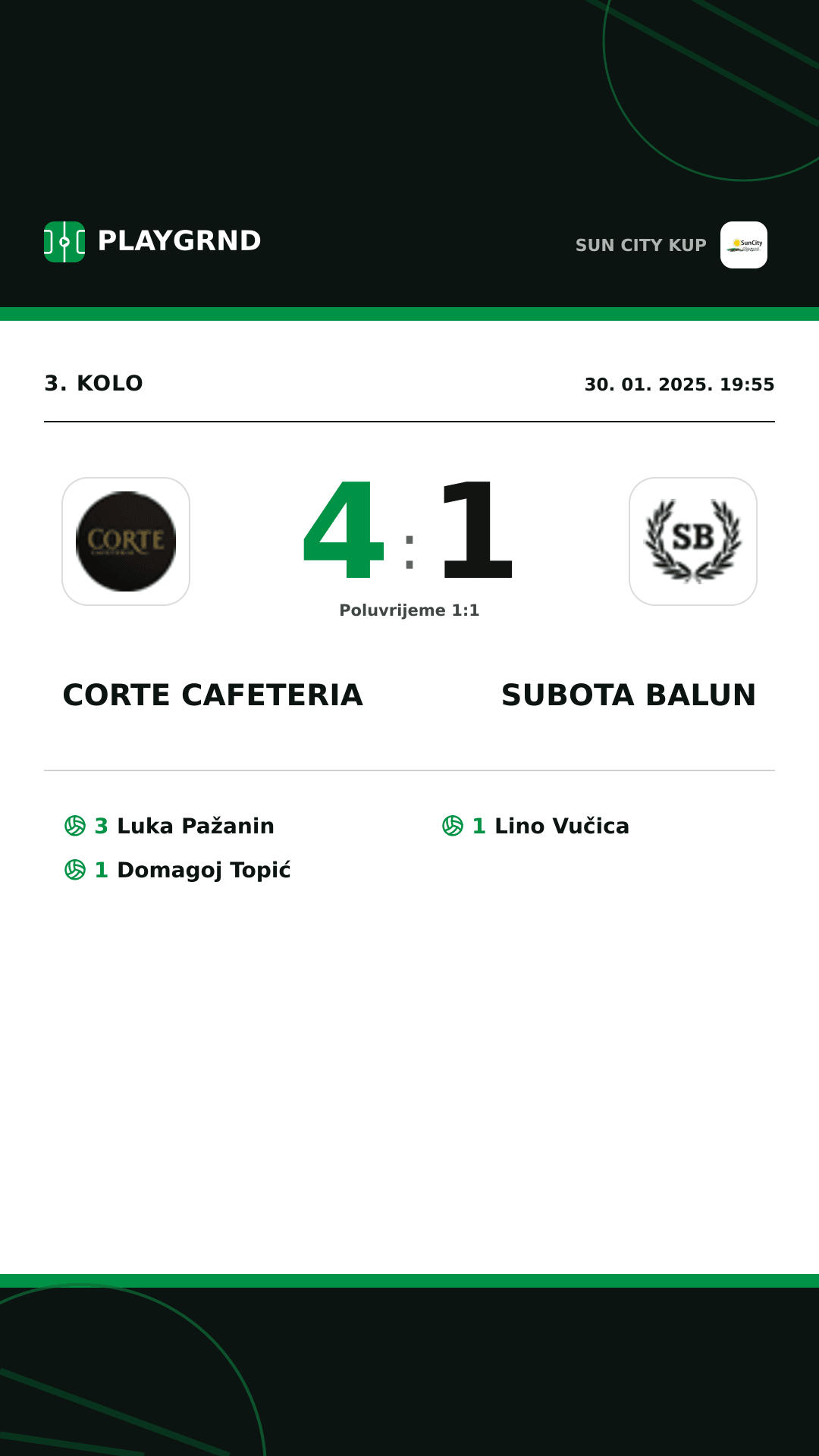 Instagram slika: Corte Cafeteria 4:1 Subota Balun