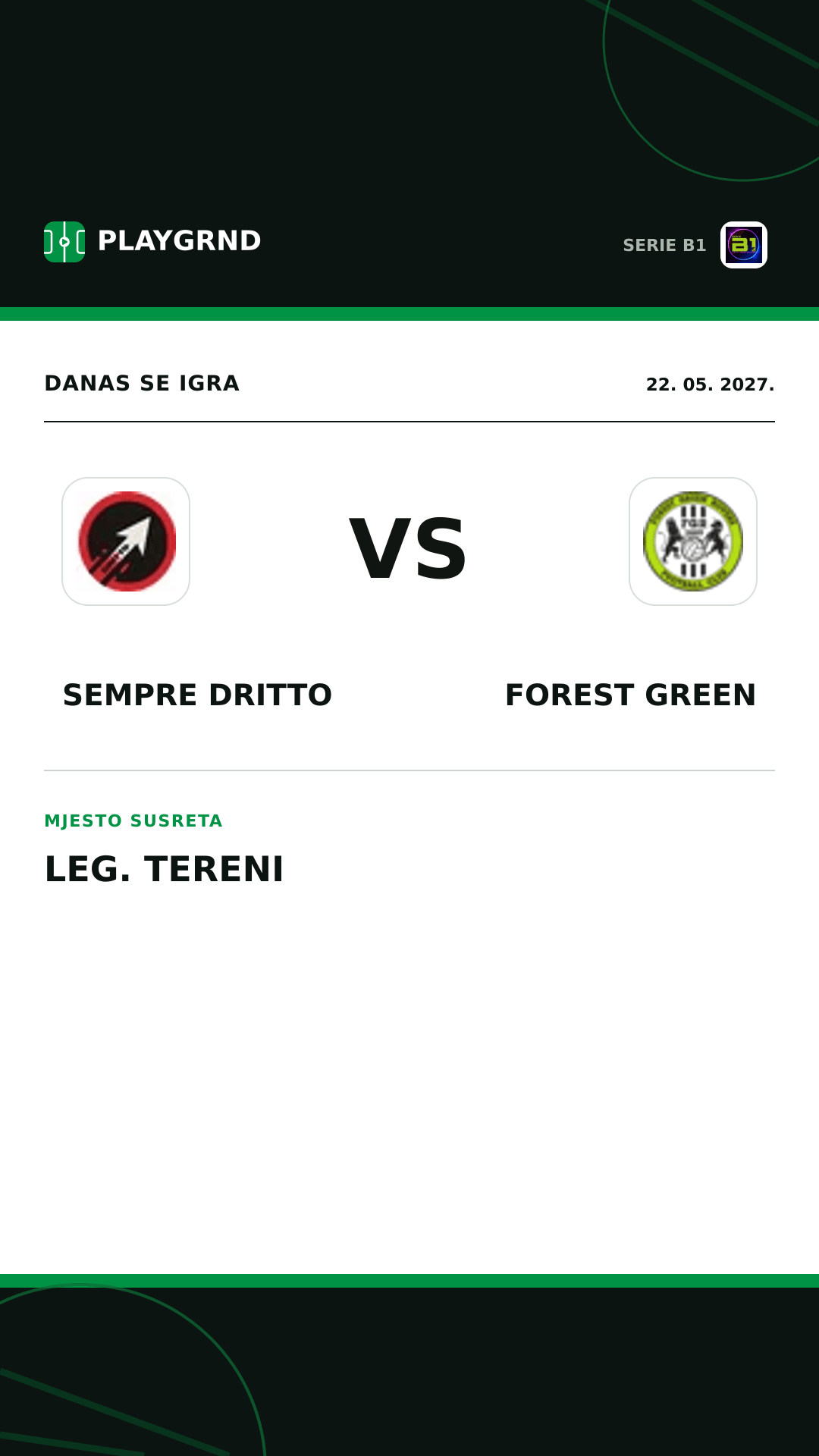 Instagram slika: Sempre Dritto vs Forest Green