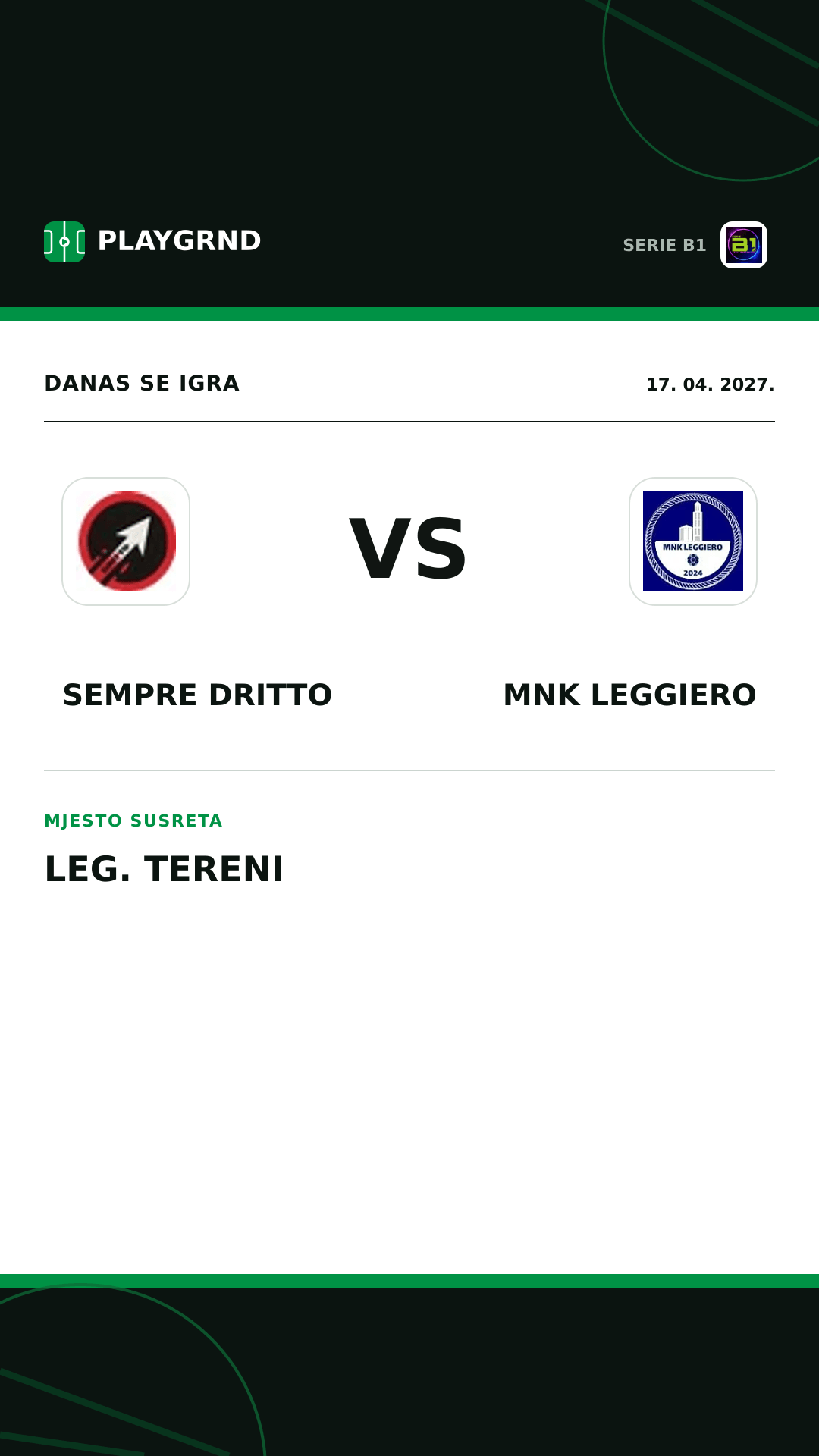Instagram slika: Sempre Dritto vs MNK Leggiero